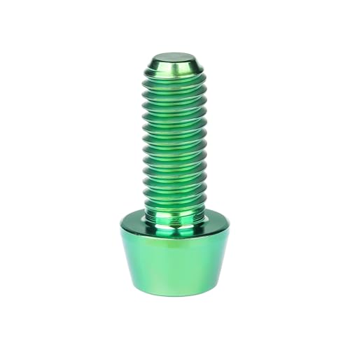 Image of Titanium Ti Bolt M5x9 16 18 20 25 30 35 40 45 50 55 60mm Tapered Head Screws Pack of 4 (M5x16mm, Green)
