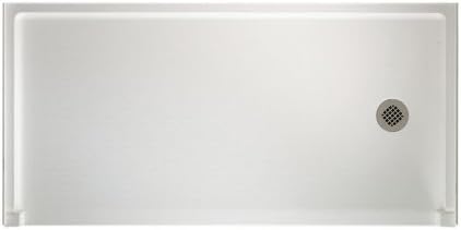 Swanstone FB03060RM.010 Veritek Right Hand Drain Shower Base, 60-in L X 30-in H X 4.1875-in H, White