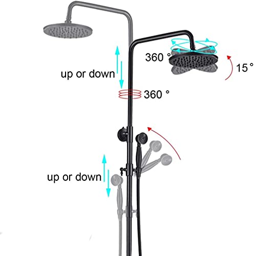 Système de douche à effet pluie et douche à main bronze frotté - 7