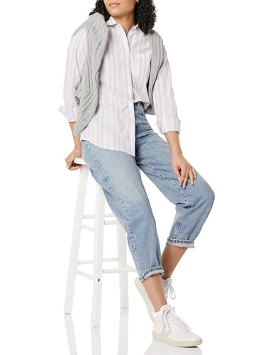 Image of Amazon Essentials Women's Regular-Fit Long-Sleeve Button-Down Cotton Poplin Shirt, Business Casual