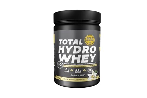 GOLDNUTRITION | TOTAL HYDRO WHEY 900 G | OPTIPEP 90® (Hidrolizado de aislado de proteína de suero de la leche) (VAINILLA)
