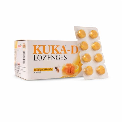 Image of Multani Kuka-D Cough Lozenges (8x6-Strip) | Lemon & Honey Drop | Quick Relief From Cough, Sore Throat & Throat Irritation | Ayurvedic Cough Relief Products (48 Lozenges)