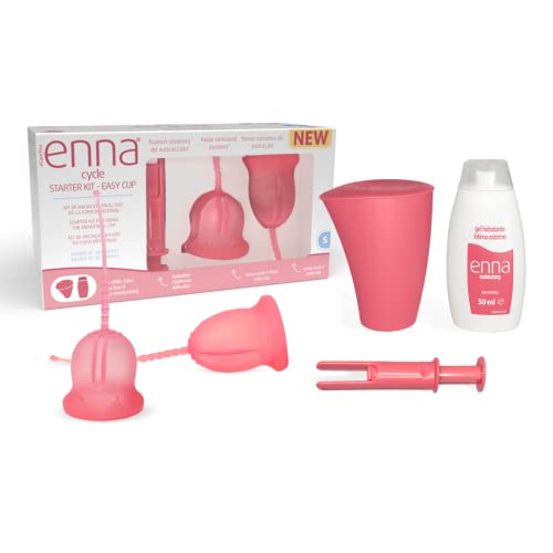 Enna cycle Starter Kit EASY 2 copas menstruales + Aplicador + Caja esterilizadora y transportadora + enna moisturizing Cover