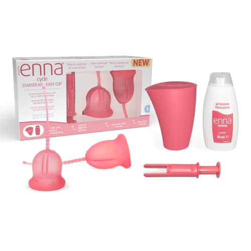 Enna cycle Starter Kit EASY 2 copas menstruales + Aplicador + Caja esterilizadora y transportadora + enna moisturizing