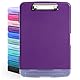 DMFLY Klemmbrett mit Aufbewahrung, robuste Clipboards mit Stifthalter, A4 Kunststoff-Klemmbretter mit Fach, starke Klemmbretter mit niedrigem Profil-Clip, ideal für die Arbeit (Purple)