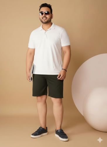 Image of OOMPH! Men's Short for Summer | Stretchable Fabric | Breathable & Lightweight | Casual Lounge Short with Elastic Waistband & Drawstring