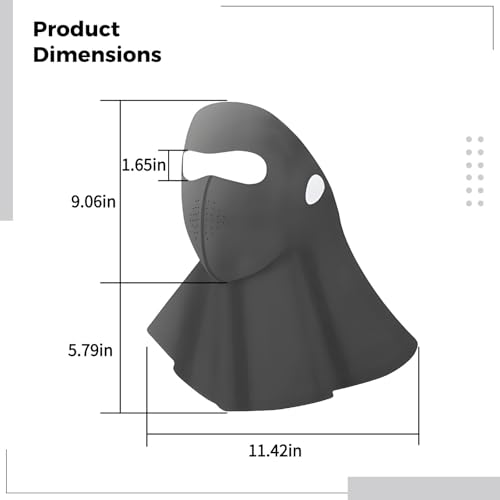 Sun Protection Face Mask And Neck Gaiter, Upf 50+, Lightweight, Breathable, For Outdoor Sports, Black3