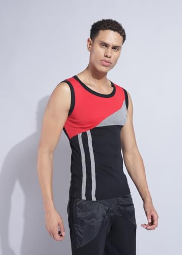Image of Dollar Bigboss Men's Solid Cotton Gym Vest (Colour May Vary)