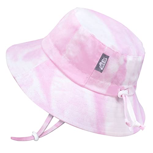 JAN & JUL Adjustable Baby Girl Bucket Hat, 50+ UPF, 100% Cotton (S: 0-6 Months, Pink Tie-Dye)