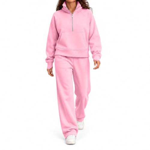 Women Track Suits 2 Piece Set Lightweight Fleece Palazoo Pullover - image 5