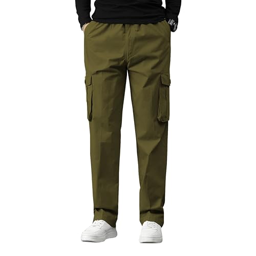 Image of Reoutlook Men's Cargo Pants - Comfortable, Durable, Multi-Pocket Tactical Work Pants for Outdoor, Hiking, & Everyday Wear