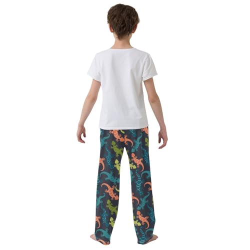ZZKKO Lizard Colorful Geckos Boys Pants for Kids Jogger Pants with Pockets S-XL3