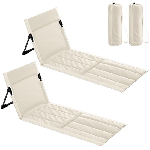 Vicenpal Foldable Beach Lounge Chairs Mats,Beige,2 Pack by Vicenpal - Used condition - US$38.66