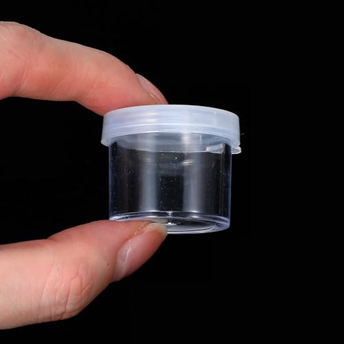 Image of 25Pcs Small Paint Cups with Lids, Empty Paint Pot Mini Containers Plastic Small Paints Containers with Lids for Beads Seeds Clay or Others