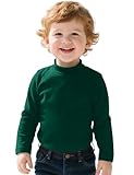 ZUEMET Toddler Boy Turtleneck T-Shirt Baby Boys Thermal Long Sleeve Shirt Cotton Tee Tops Size 4T Green