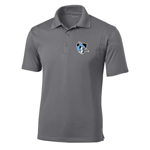 Sport Your Gear Johns Hopkins Blue Jays Prime Athletic Logo Micropique Sport-Wick Golf Polo, Sport Gray Large