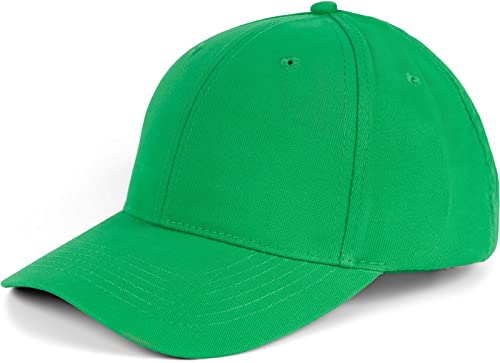 styleBREAKER Gorra de béisbol Unisex de 6 Paneles, de algodón Cepillado, Cierre Ajustable con Cierre autoadherente, diseño monocromático para Hombres y Mujeres, Verde Rana