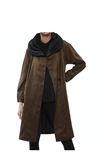 Mycra Pac Tea Length Donatella Womens Fashion Travel Raincoat, Bronze, Large
