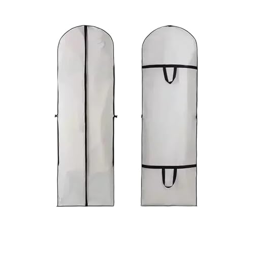 Hanging Garment Bag 60x180cm Wedding Dress Garment Bags for Dress Jacket Clothes Coat Dustproof Protector Cover Clothes Dust Cover Travel Bag 2PCS(White)