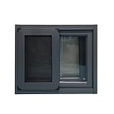 Aluminum Alloy Sliding Window, Home Windows Replacment,Black Basement Window, Mobile Home House Window for Ventilating, 23.6in ×15.7in (Black, 60 × 40cm)