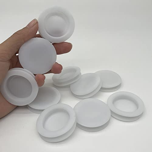 White Piggy Bank Plug - Replacement Bottom Cover, Plastic Round Plug (OD:42mm ID:33mm)