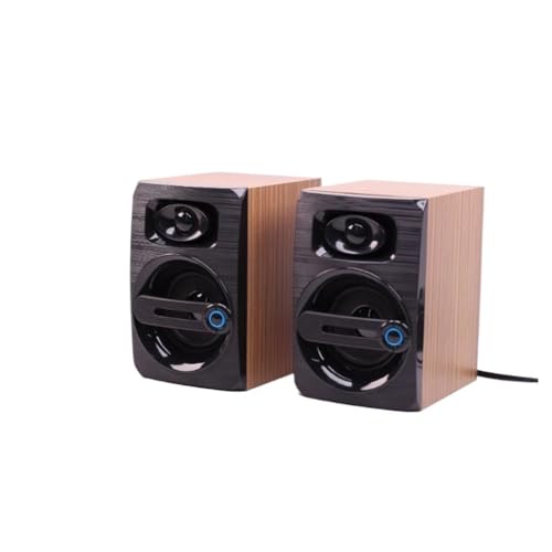 Mini altavoz portátil de madera 2.0 para ordenador multimedia y reproductor de música de PC