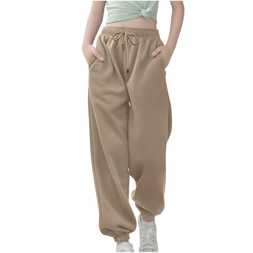 Girls Sweat Pants Baggy Trendy 2025 Dance Sweatpants with Pockets Athletic Jogger Winter Teen School Clothes