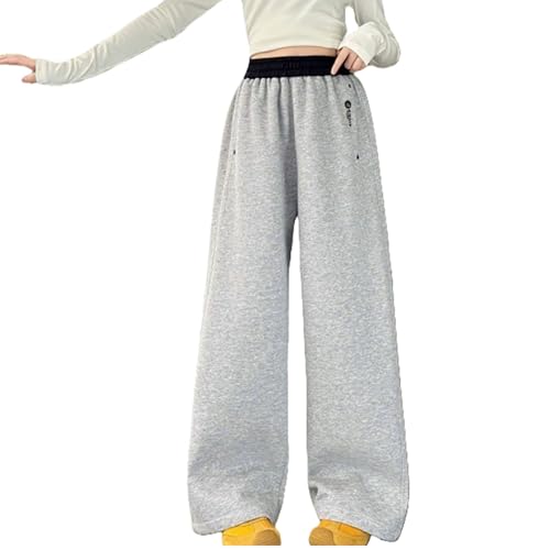 Girls Baggy Sweatpants Kids Oversized Straight Wide Leg Loose Sweat Pants Elastic High Waist Athletic Jogger Trousers
