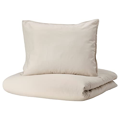 IKEA ÄNGSLILJA Duvet Cover Set, Light Grey-Beige, 240x220cm
