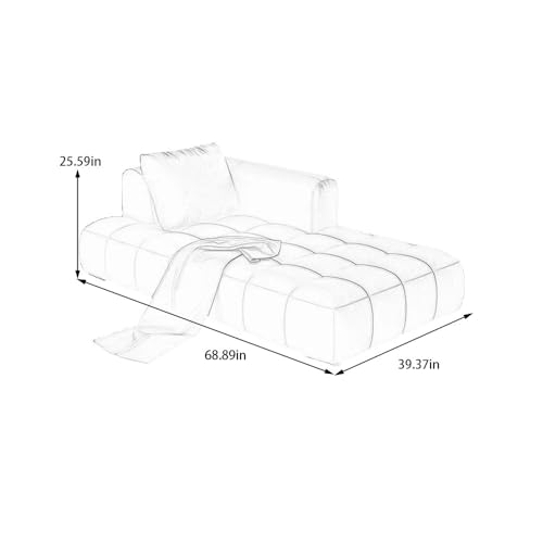 Image of LEGACY OF COMFORT Azure Solid Wood Frame Indoor Chaise Lounges Upholstered Chaise Lounge for Living Room (Left Hand Side, BeigeLeatherette)