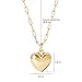 Ana Luisa Lev Puffy Heart Necklace for Women - Paperclip Chain w/ 14K Gold Plated & Silver Rhodium Plated Small Puffed Heart Pendant - Hypoallergenic, Water-Resistant, Tarnish-Free Jewelry