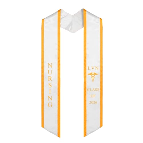 Ovaltag LVN Nursing Graduation Stole Class of 2026 With Medical Logo, Gift for Nurse Student
