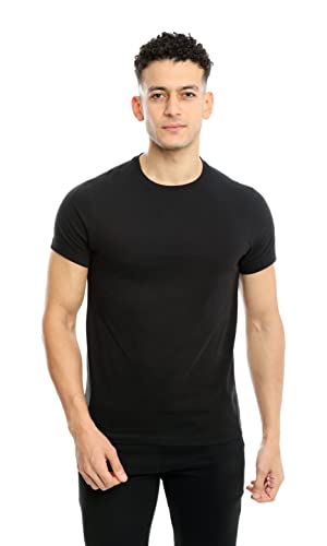 Mens Crew Neck T-Shirt (Slim Fit) | Cotton Rich Mens Tshirt (3/6 Pack) | Ultra Soft, Breathable (Made in Egypt)2