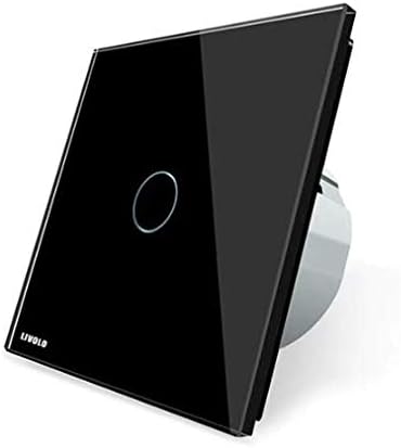 Livolo EU Standard Switch Wall Touch Switch Luxury White Crystal Glass, 1 Gang 1 Way Switch, AC 220-250 C701-11/2/3/5 (White)