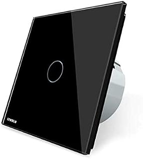 Livolo EU Standard Switch Wall Touch Switch Luxury White Crystal Glass, 1 Gang 1 Way Switch, AC 220-250 C701-11/2/3/5 (White)
