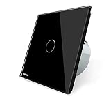 Livolo EU Standard Switch Wall Touch Switch Luxury White Crystal Glass, 1 Gang 1 Way Switch, AC 220-