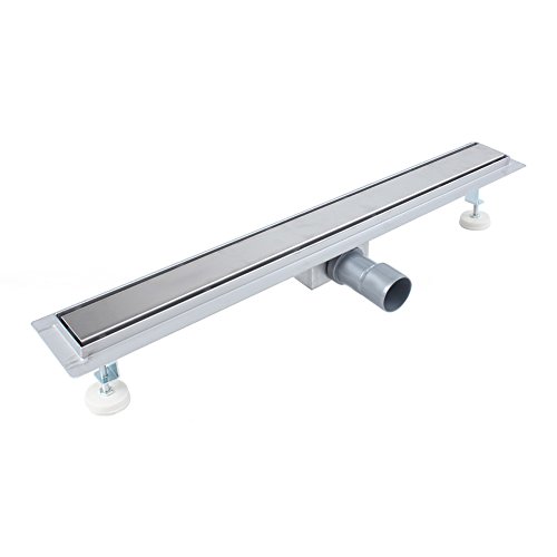 VOGI Canaleta De Ducha Con Borde De Pared De Acero Inoxidable, Juego Completo (desagüe De Pared
