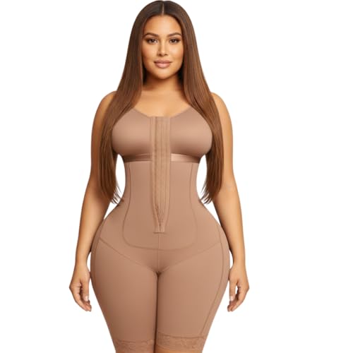 CurvCraft Seamless Shapewear Women Tummy Control Bodysuit - Full Body Shaper with Butt Lift Thigh Compression Waist Slimming and Sculpting for a Smooth Sleek Silhouette (Beige L)