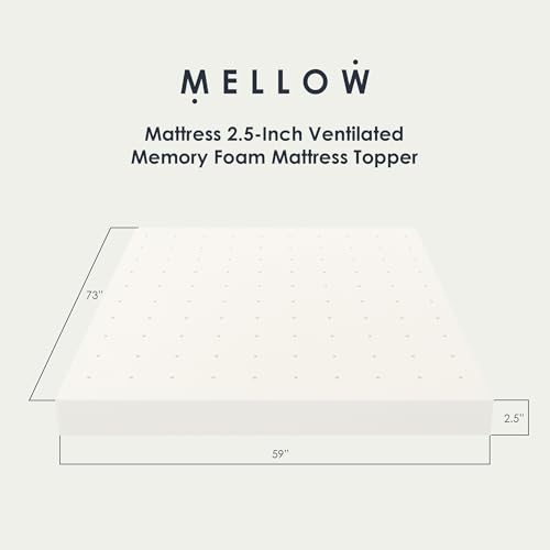 Image of Best Price Mattress 2.5 Inch Ventilated Memory Foam Mattress Topper, CertiPUR-US Certified, Short Queen