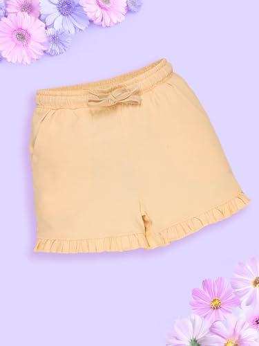 Image of KiddoPanti Girls 100% Cotton Bottom Hem Frill Hot Shorts
