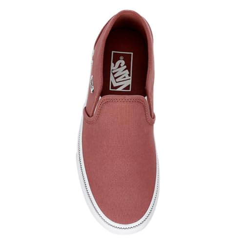 Vans Vans Unisex Asher Canvas Material Shoes - Checker Foxing Vintage - Slip-On Style - Night Rose 10