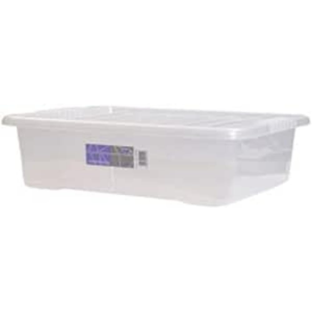 TML Shopping Sky 10 x 28L 28 Litre Underbed Under Bed Plastic Clear Storage Box Container Lid 126