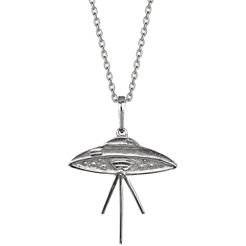 Across The Puddle.950 Silver .8", 1" The Elvis UFO Connection Saucer Pendant with 20" Sterling Silver Chain | Ancient Aircraft | Ancient Astronauts | Original Golden Jets Collection, Small, not known Cover