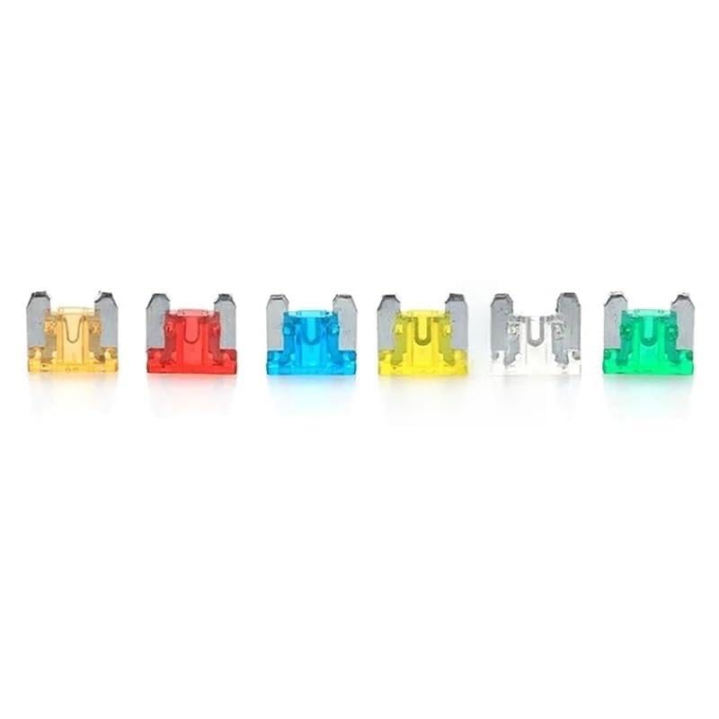 Kit de 24 fusibles para auto, camioneta y motocicleta con amperajes mixtos 5A, 10A, 15A y 20A, de perfil bajo miniatura 1