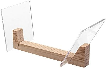 KAIU Vinyl Record Storage - Solid Wood with Crystal Clear Acrylic Holder - Premium Design, Perfect 12" LPs or 7" Singles Display Unit - Stores and Supports up to 50 Albums (Natural)