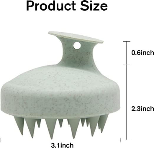 QIQI Scalp Massager Shampoo Brush, Wheat Straw Body, Soft Silicon Bristles, Scalp Exfoliator, Dandruff Removal, Hair Loss Prevention, Rolling Massage Therapy, For Men, Women
