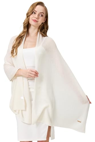WASALUYA Luxury 100% Cashmere Wrap for Women 71x24 Knitted Cashmere Shawl Lightweight Travel Scarf with Premium Gift Box