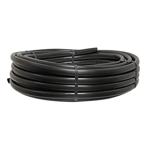 Black Polyethylene Tubing for Drip Irrigation UV Resistant 60 PSI Agricultural Grade Size: 3/4 (0.820 ID x 0.940 OD) (Roll Length: 100ft)