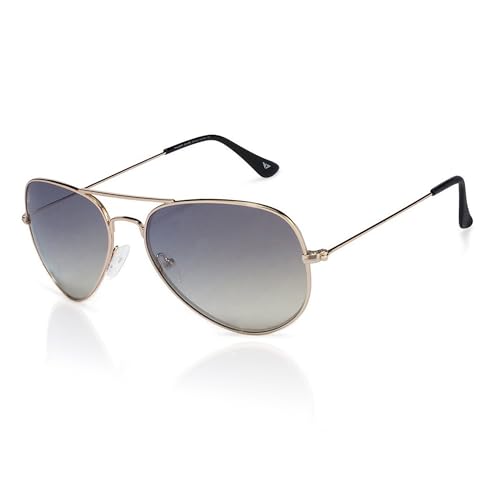 Vincent Chase By Lenskart | Gold Grey Pink Full Rim Aviator | The Metal Edit | Branded Latest and Stylish Sunglasses | 100% UV Protected | Men & Women | Small | VC 5158