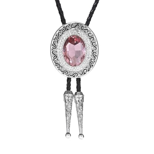 Image of Western Bolo Tie Cowboy Bolo Ties Rhinestone Necklace Bola Tie for Men Women